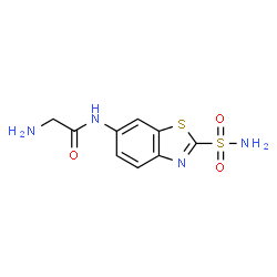 ChemSpider 2D Image | N-(2-Sulfamoyl-1,3-benzothiazol-6-yl)glycinamide | C9H10N4O3S2