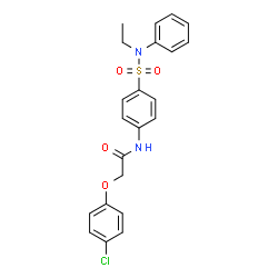 ChemSpider 2D Image | 2-(4-Chlorophenoxy)-N-{4-[ethyl(phenyl)sulfamoyl]phenyl}acetamide | C22H21ClN2O4S
