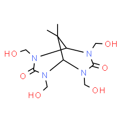 ChemSpider 2D Image | 2,4,6,8-Tetrakis(hydroxymethyl)-9,9-dimethyl-2,4,6,8-tetraazabicyclo[3.3.1]nonane-3,7-dione | C11H20N4O6