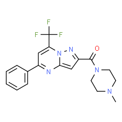 ChemSpider 2D Image | (4-Methyl-1-piperazinyl)[5-phenyl-7-(trifluoromethyl)pyrazolo[1,5-a]pyrimidin-2-yl]methanone | C19H18F3N5O