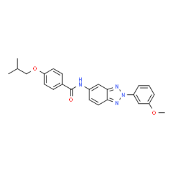 ChemSpider 2D Image | 4-Isobutoxy-N-[2-(3-methoxyphenyl)-2H-benzotriazol-5-yl]benzamide | C24H24N4O3