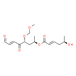 ChemSpider 2D Image | (2R,4R,6E)-4-(Methoxymethoxy)-5,8-dioxo-6-octen-2-yl (2E,5R)-5-hydroxy-2-hexenoate | C16H24O7