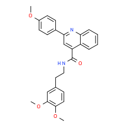 ChemSpider 2D Image | N-[2-(3,4-Dimethoxyphenyl)ethyl]-2-(4-methoxyphenyl)-4-quinolinecarboxamide | C27H26N2O4