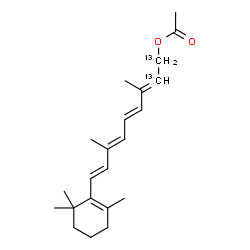 ChemSpider 2D Image | O~15~-Acetyl(14,15-~13~C_2_)retinol | C2013C2H32O2