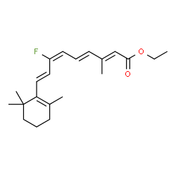 ChemSpider 2D Image | Ethyl (2E,4E,6E,8E)-7-fluoro-3-methyl-9-(2,6,6-trimethyl-1-cyclohexen-1-yl)-2,4,6,8-nonatetraenoate | C21H29FO2