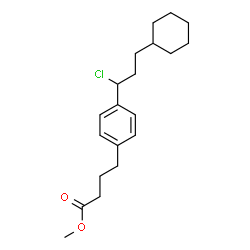 ChemSpider 2D Image | Methyl 4-[4-(1-chloro-3-cyclohexylpropyl)phenyl]butanoate | C20H29ClO2