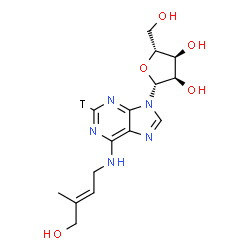 ChemSpider 2D Image | N-[(2E)-4-Hydroxy-3-methyl-2-buten-1-yl](2-~3~H)adenosine | C15H20TN5O5