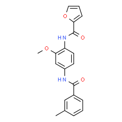 ChemSpider 2D Image | N-{2-Methoxy-4-[(3-methylbenzoyl)amino]phenyl}-2-furamide | C20H18N2O4