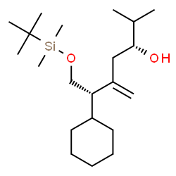 ChemSpider 2D Image | (3R,6S)-6-Cyclohexyl-7-{[dimethyl(2-methyl-2-propanyl)silyl]oxy}-2-methyl-5-methylene-3-heptanol | C21H42O2Si
