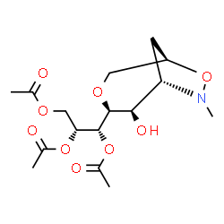 ChemSpider 2D Image | (1R,2R)-3-Acetoxy-1-[(1R,4S,5R,6S)-5-hydroxy-7-methyl-3,8-dioxa-7-azabicyclo[4.2.1]non-4-yl]-1,2-propanediyl diacetate | C16H25NO9