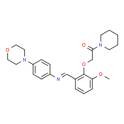 ChemSpider 2D Image | 2-{2-Methoxy-6-[(E)-{[4-(4-morpholinyl)phenyl]imino}methyl]phenoxy}-1-(1-piperidinyl)ethanone | C25H31N3O4