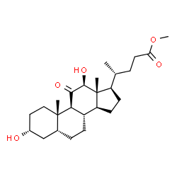 ChemSpider 2D Image | Methyl (3alpha,5beta,12beta)-3,12-dihydroxy-11-oxocholan-24-oate | C25H40O5
