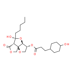 ChemSpider 2D Image | (3R,3aS,5R,5aS,8aR)-5-Hydroxy-6-oxo-5-pentyltetrahydro-2H,5H-difuro[3,2-b:3',4'-c]furan-3-yl 3-(4-hydroxycyclohexyl)propanoate | C22H34O8