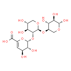 ChemSpider 2D Image | 4-Deoxy-beta-L-threo-hex-4-enopyranuronosyl-(1->2)-beta-D-xylopyranosyl-(1->4)-beta-D-xylopyranose | C16H24O14