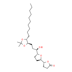 ChemSpider 2D Image | (2R,2'R,5'R)-5'-{(1R)-3-[(4R,5R)-5-Decyl-2,2-dimethyl-1,3-dioxolan-4-yl]-1-hydroxypropyl}hexahydro-2,2'-bifuran-5(2H)-one | C26H46O6