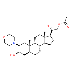 ChemSpider 2D Image | (2beta,3alpha,5alpha)-3-Hydroxy-2-(4-morpholinyl)-20-oxopregnan-21-yl acetate | C27H43NO5