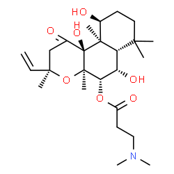 ChemSpider 2D Image | (3R,4aR,5S,6S,6aS,10S,10aR,10bS)-6,10,10b-Trihydroxy-3,4a,7,7,10a-pentamethyl-1-oxo-3-vinyldodecahydro-1H-benzo[f]chromen-5-yl N,N-dimethyl-beta-alaninate | C25H41NO7