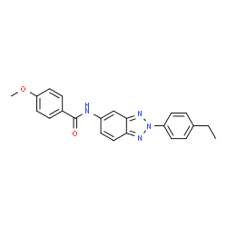 ChemSpider 2D Image | N-[2-(4-Ethylphenyl)-2H-benzotriazol-5-yl]-4-methoxybenzamide | C22H20N4O2