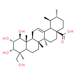 ChemSpider 2D Image | (1beta,2alpha,3alpha,5xi,18xi)-1,2,3,24-Tetrahydroxyurs-12-en-28-oic acid | C30H48O6