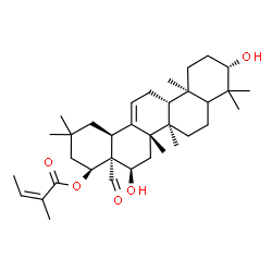 ChemSpider 2D Image | (3beta,5xi,16alpha,22alpha)-3,16-Dihydroxy-28-oxoolean-12-en-22-yl (2Z)-2-methyl-2-butenoate | C35H54O5