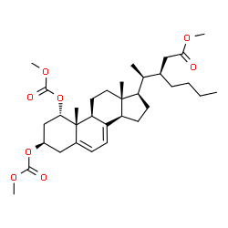 ChemSpider 2D Image | Methyl (3S)-3-[(1S)-1-{(1S,3R,9S,10R,13R,14R,17R)-1,3-bis[(methoxycarbonyl)oxy]-10,13-dimethyl-2,3,4,9,10,11,12,13,14,15,16,17-dodecahydro-1H-cyclopenta[a]phenanthren-17-yl}ethyl]heptanoate (non-prefe
rred name) | C33H50O8