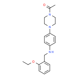ChemSpider 2D Image | 1-(4-{4-[(2-Ethoxybenzyl)amino]phenyl}-1-piperazinyl)ethanone | C21H27N3O2