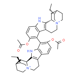 ChemSpider 2D Image | (20beta)-12-[(20beta)-10-Acetoxy-4,17-cyclocorynan-4-ium-9-yl]-4,17-cyclocorynan-4-ium-11-yl acetate | C42H52N4O4