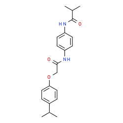 ChemSpider 2D Image | N-(4-{[(4-Isopropylphenoxy)acetyl]amino}phenyl)-2-methylpropanamide | C21H26N2O3