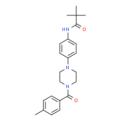 ChemSpider 2D Image | 2,2-Dimethyl-N-{4-[4-(4-methylbenzoyl)-1-piperazinyl]phenyl}propanamide | C23H29N3O2