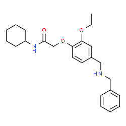 ChemSpider 2D Image | 2-{4-[(Benzylamino)methyl]-2-ethoxyphenoxy}-N-cyclohexylacetamide | C24H32N2O3
