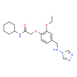 ChemSpider 2D Image | N-Cyclohexyl-2-{2-ethoxy-4-[(4H-1,2,4-triazol-4-ylamino)methyl]phenoxy}acetamide | C19H27N5O3