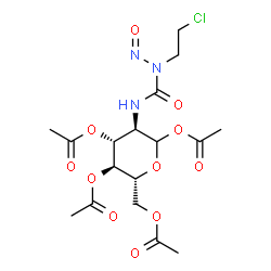 ChemSpider 2D Image | 1,3,4,6-Tetra-O-acetyl-2-{[(2-chloroethyl)(nitroso)carbamoyl]amino}-2-deoxy-D-glucopyranose | C17H24ClN3O11
