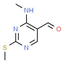 ChemSpider 2D Image | 4-(Methylamino)-2-(methylthio)pyrimidine-5-carbaldehyde | C7H9N3OS