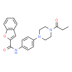 ChemSpider 2D Image | N-[4-(4-Propionyl-1-piperazinyl)phenyl]-1-benzofuran-2-carboxamide | C22H23N3O3
