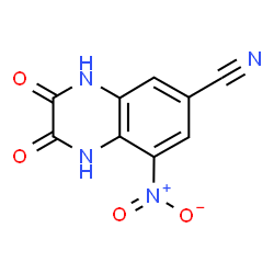 ChemSpider 2D Image | 8-Nitro-2,3-dioxo-1,2,3,4-tetrahydro-6-quinoxalinecarbonitrile | C9H4N4O4