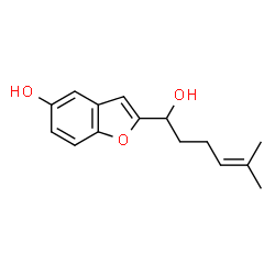ChemSpider 2D Image | 2-(1-Hydroxy-5-methyl-4-hexen-1-yl)-1-benzofuran-5-ol | C15H18O3