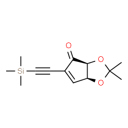 ChemSpider 2D Image | (3aS,6aS)-2,2-Dimethyl-5-[(trimethylsilyl)ethynyl]-3a,6a-dihydro-4H-cyclopenta[d][1,3]dioxol-4-one | C13H18O3Si