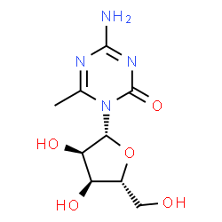 ChemSpider 2D Image | 4-Amino-6-methyl-1-(beta-D-ribofuranosyl)-1,3,5-triazin-2(1H)-one | C9H14N4O5