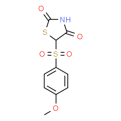 ChemSpider 2D Image | 5-[(4-Methoxyphenyl)sulfonyl]-1,3-thiazolidine-2,4-dione | C10H9NO5S2