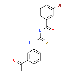 ChemSpider 2D Image | N-[(3-Acetylphenyl)carbamothioyl]-3-bromobenzamide | C16H13BrN2O2S