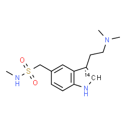 ChemSpider 2D Image | 1-{3-[2-(Dimethylamino)ethyl](2-~14~C)-1H-indol-5-yl}-N-methylmethanesulfonamide | C1314CH21N3O2S