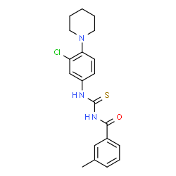 ChemSpider 2D Image | N-{[3-Chloro-4-(1-piperidinyl)phenyl]carbamothioyl}-3-methylbenzamide | C20H22ClN3OS