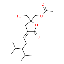 ChemSpider 2D Image | [(4Z)-2-(Hydroxymethyl)-4-(3-isopropyl-4-methylpentylidene)-5-oxotetrahydro-2-furanyl]methyl acetate | C17H28O5