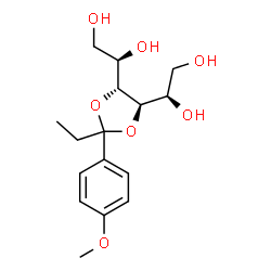 ChemSpider 2D Image | 3,4-O-[1-(4-Methoxyphenyl)propylidene]-D-mannitol | C16H24O7