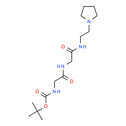 ChemSpider 2D Image | N-{[(2-Methyl-2-propanyl)oxy]carbonyl}glycyl-N-[2-(1-pyrrolidinyl)ethyl]glycinamide | C15H28N4O4