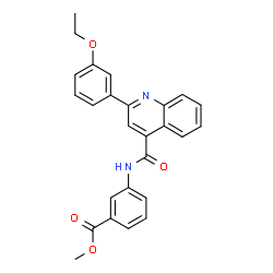 ChemSpider 2D Image | Methyl 3-({[2-(3-ethoxyphenyl)-4-quinolinyl]carbonyl}amino)benzoate | C26H22N2O4