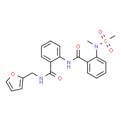 ChemSpider 2D Image | N-{2-[(2-Furylmethyl)carbamoyl]phenyl}-2-[methyl(methylsulfonyl)amino]benzamide | C21H21N3O5S