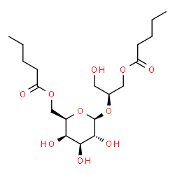 ChemSpider 2D Image | (2S)-3-Hydroxy-2-[(6-O-pentanoyl-beta-D-galactopyranosyl)oxy]propyl valerate | C19H34O10