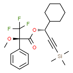 ChemSpider 2D Image | (1R)-1-Cyclohexyl-3-(trimethylsilyl)-2-propyn-1-yl (2R)-3,3,3-trifluoro-2-methoxy-2-phenylpropanoate | C22H29F3O3Si