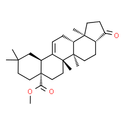 ChemSpider 2D Image | Methyl (3aR,5aR,5bS,7aS,11aS,13aR,13bR)-5a,5b,10,10,13b-pentamethyl-3-oxo-1,2,3,3a,4,5,5a,5b,6,7,8,9,10,11,11a,13,13a,13b-octadecahydro-7aH-cyclopenta[a]chrysene-7a-carboxylate | C28H42O3